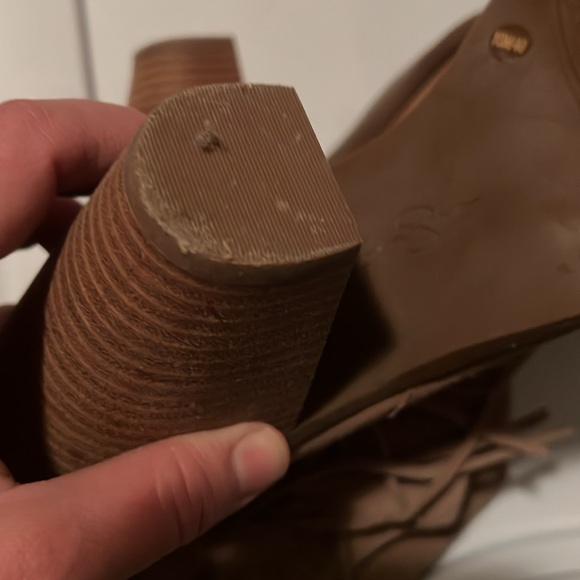 Jessica Simpson boots fringe tan suede size 10 - Picture 4 of 6